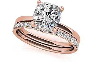 10K Rose Gold Engagement Ring with Stunning 2 CT Cushion Cut Moissanite Diamond Solitaire