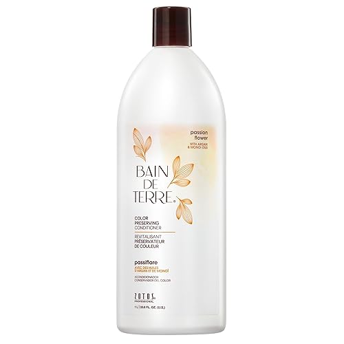Bain de Terre Acondicionador conservador de color, flor de la pasión, protege y mantiene el cabello tratado con color, aceites de argán y monoi, sin