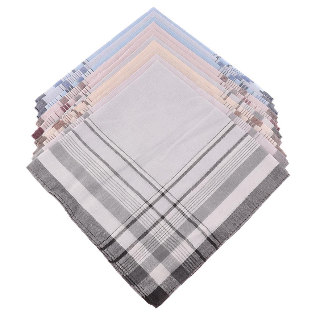 Enakshi® 10pcs Men Handkerchiefs 100% Cotton with Stripe Hankies Gift Set|Clothing Shoes & Accessories | Mens Accessories | Handkerchiefs-image-9