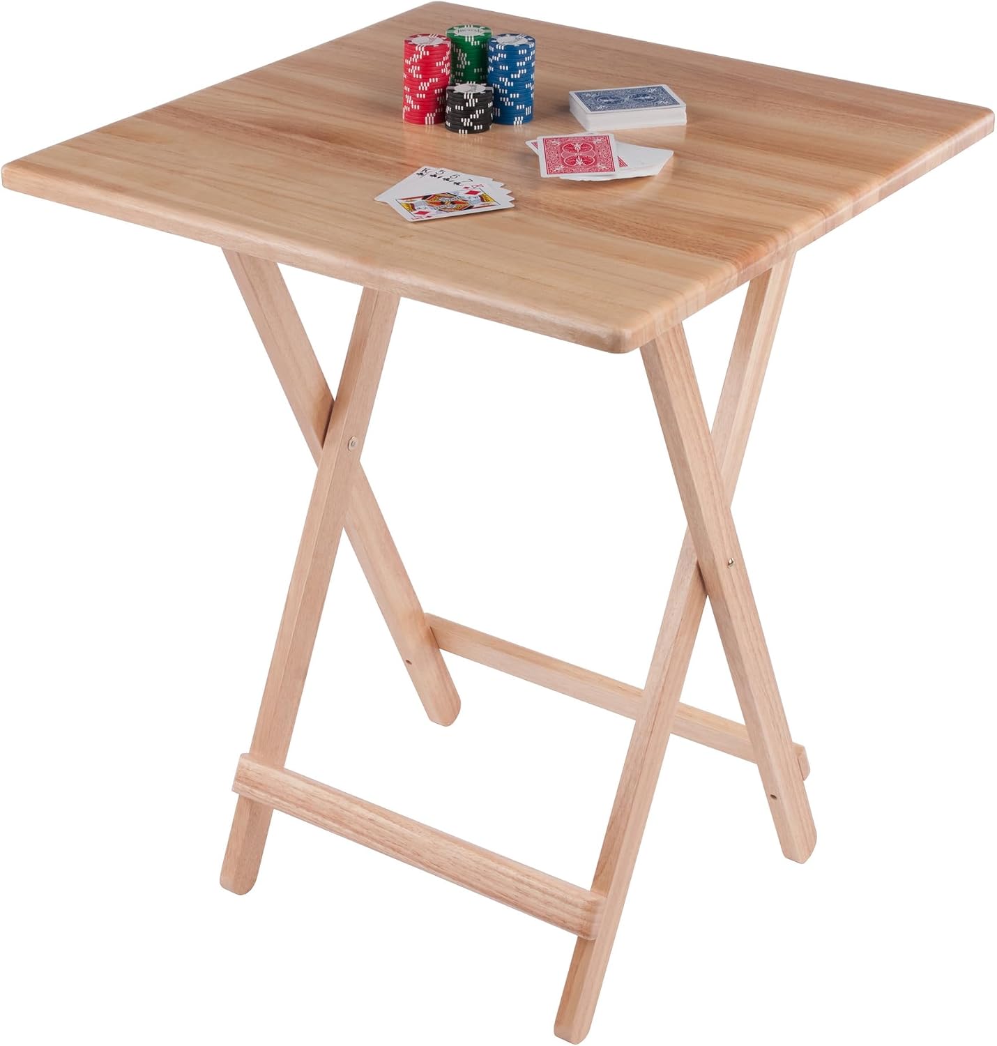 Winsome Delayney Folding Table Natural Wood Finish - Portable Accent Table for Small Spaces