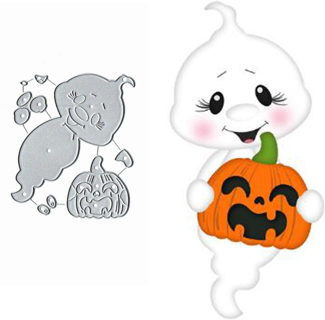 Halloween Pumpkin Ghost Boo Magic Metal Die Cuts,Merry Halloween Pumpkin Cutting Dies Cut Stencils DIY Scrapbooking Decorative Embossing Paper Scrapbooking Card Making
