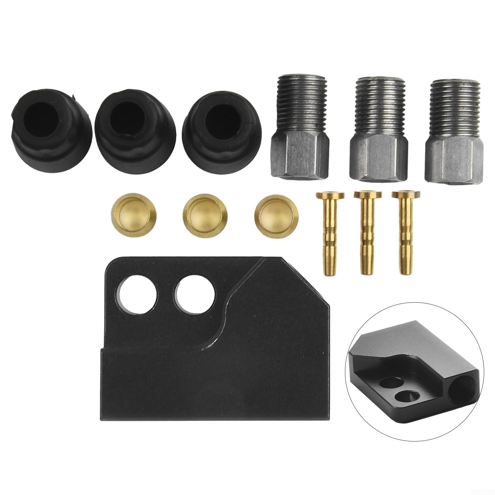 Bike Hydraulic Brake Hose Kit,Bike Tricycle Electric Vehicle Hydraulic Brake Cable Tee, Modified Connector Distribution Valve Adapter, (Front)