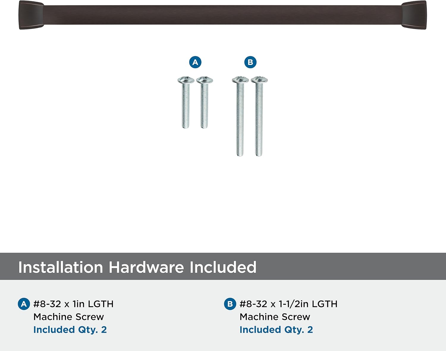 Amerock Revitalize 10-1/16 inch (256mm) Center-to-Center Oil-Rubbed Bronze Cabinet Pull, BP55354ORB