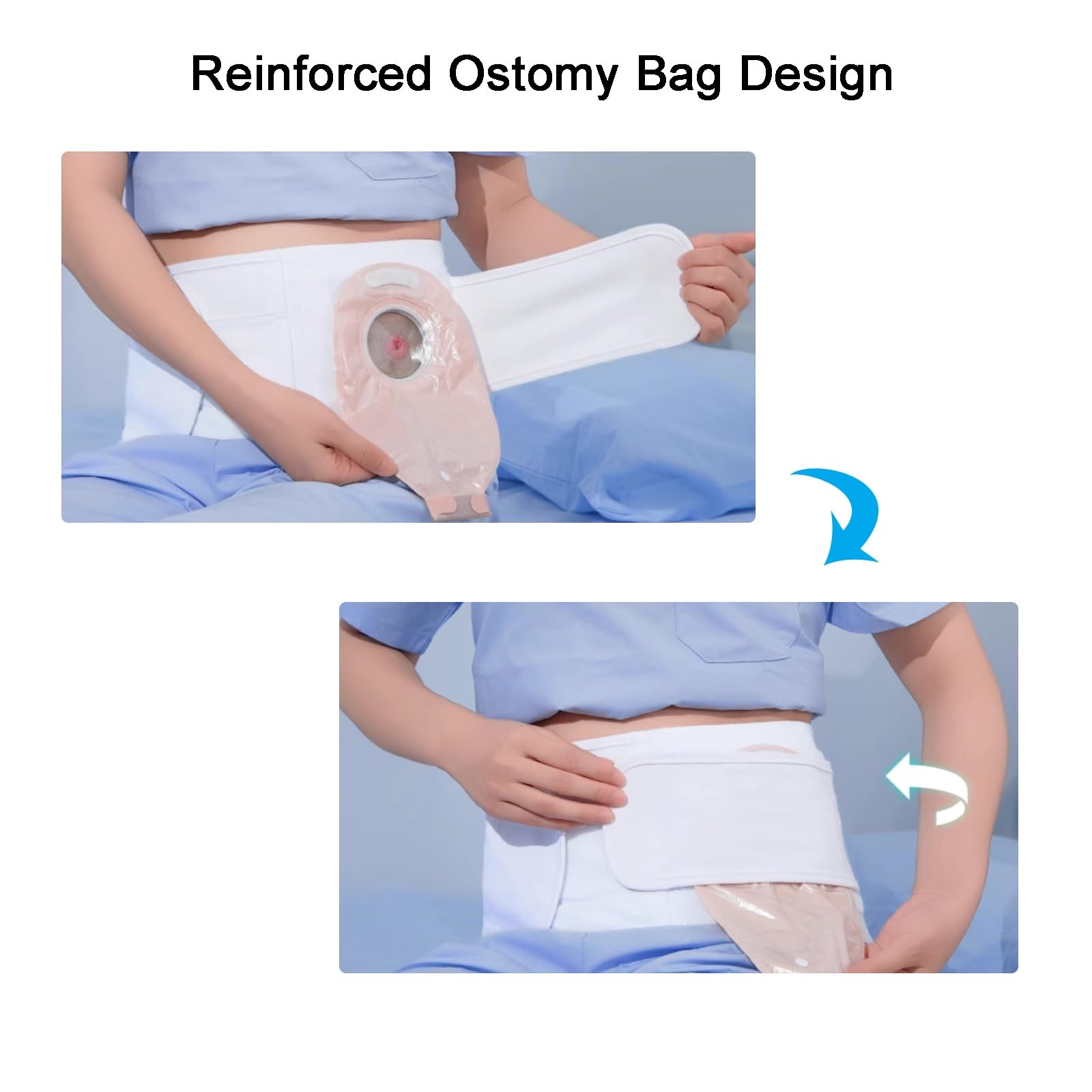 Fascia Addominale Post Operatoria, Fascia Elastica Lombare, Design Regolabile, Protezione Completa, Unisex, per la Cura di Colostomie e Ileostomie(M)