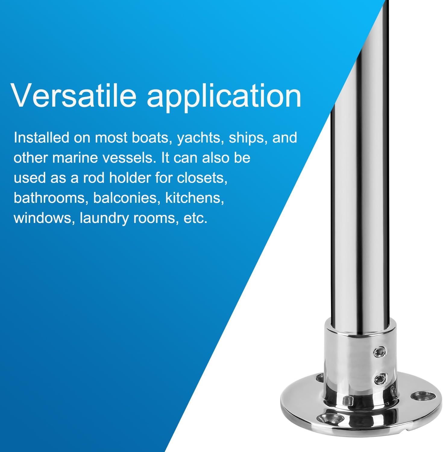 Durable Marine Grade Boat Hand Rail Base, 316 Stainless Steel Round 90 Degree Base Rail Fitting for 7/8 inch or 1 inch Tube (2-Pack)
