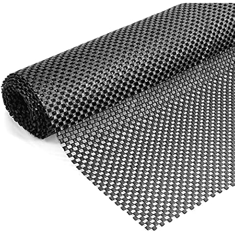 INMOZATA 120 x 180 cm Multipurpose Non Slip Mat, Thick 400gsm Rug Padding Underlay, Large Anti Slip Gripper Roll , Shelf Drawer Liner, for Carpet Car Roof Home Office, Black Cover