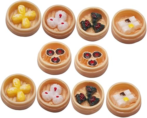 STOBOK Mini 10 piezas de resina mini accesorios de casa artesanías simulación artificial postre accesorios mini accesorios de utilería al vapor