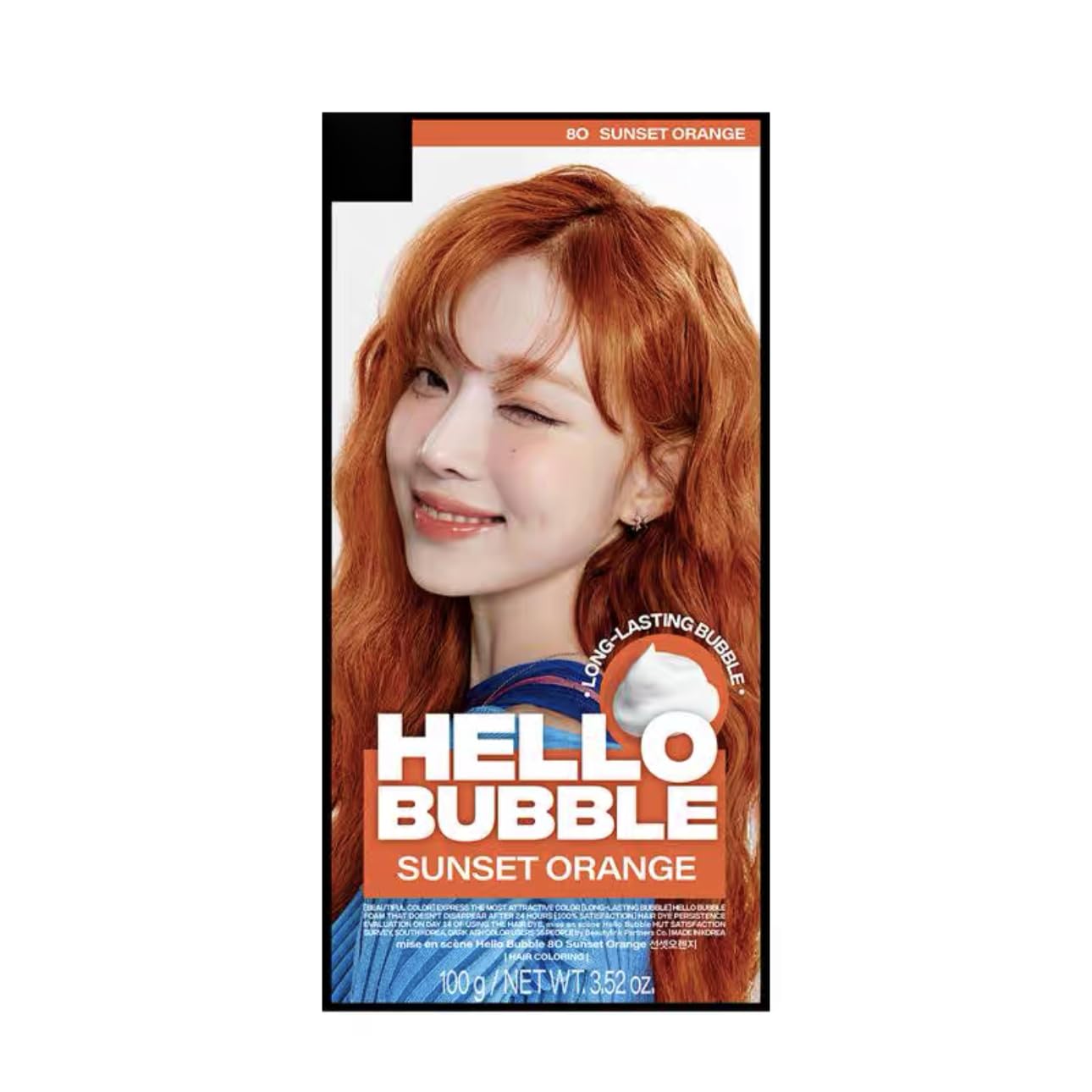 1PC Hello Bubble Color Dyeing Kit - Easy Hair Coloring at Home - Vanilla Mermaid Rose Bubble Dye (8O/8S)