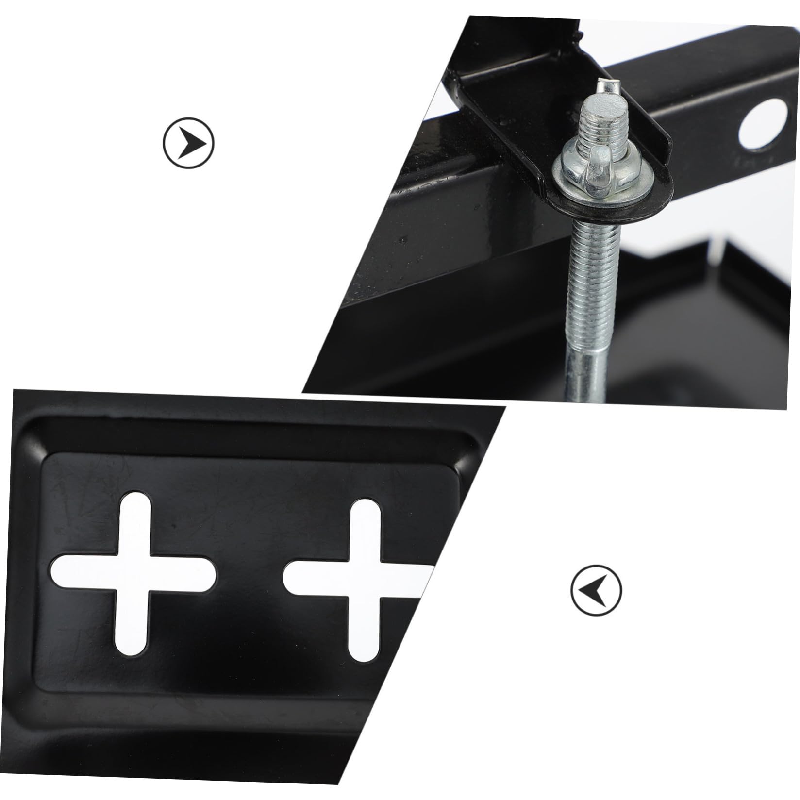 1 Set Support de Batterie de Voiture en Fer Noir pour Batterie Automobile | Fixation pour Batterie de Voiture, Surface Lisse, Dureté, Résistant à Rouille