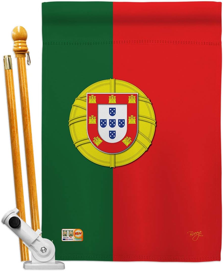 Portugal House Flag Dowel Set Regional Nationality Nation International World Country Particular Area Small Decorative Gift Yard Banner Made In USA 28 X 40