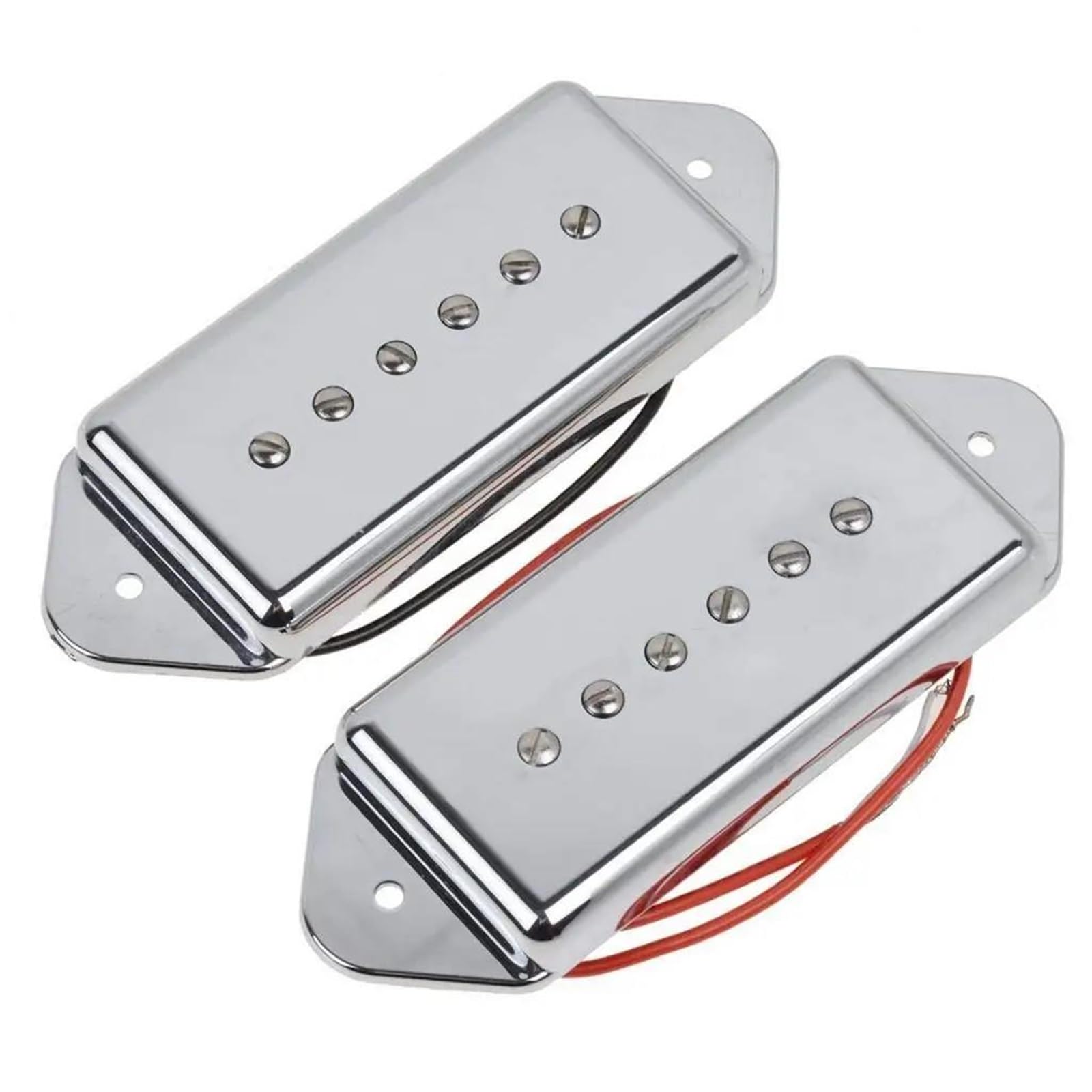 Repuestos Para Pastillas De Guitarra Pastillas De Bobina Simple Estilo Oreja De Perro Pastillas De Guitarra | Puente de Mástil para Guitarra Eléctrica Plata/Amarillo/BK 50/52mm(1set Sliver 50 52mm)