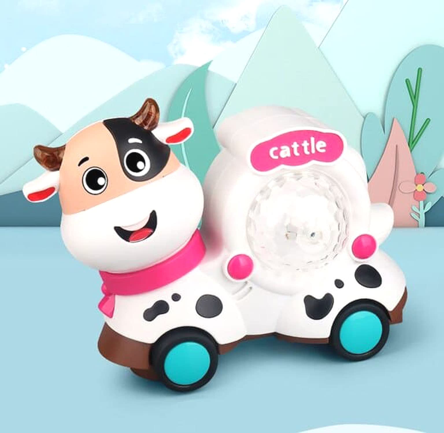 Double-Sided Cattle and Sheep Toddler Toy with 3D Lights & Sound 3AA Batteries Required, Not Included (Double-Sided Cattle & Sheep Toy)