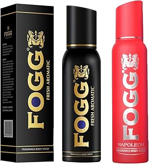 Fogg Black Series Fresh Aromatic, Perfume Body Spray For Men, Long Lasting & No Gas Deodorant, 120ml & Fogg Napoleon Perfume Body Spray, Long Lasting No Gas Deodorant for Men, 150ml