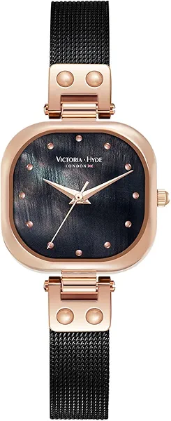 VICTORIA HYDE Dainty Women's Watch, Rectangle Watches for Women, Elegant Women's Wrist Watch, Ladies Watch with Stainless Steel Bracelet or Leather Band