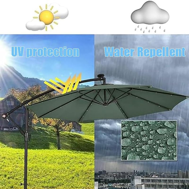 GSKFXJ Round Replacement Table Umbrella Canopy, 6.5ft/8ft/9ft/10ft /11.5ft Outdoor Umbrella Canopy Replacement, Parasol Replacement Top Cover for 8 Ribs 6 Ribs(Light Curry,2m/6.5ft(8Ribs))