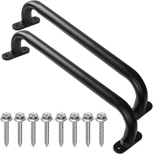 Miniatura 8 de Paquete de 4 manijas de metal de 17 pulgadas para patio de recreo, juego de manijas deslizantes, juegos de columpios, barras de agarre, barra de