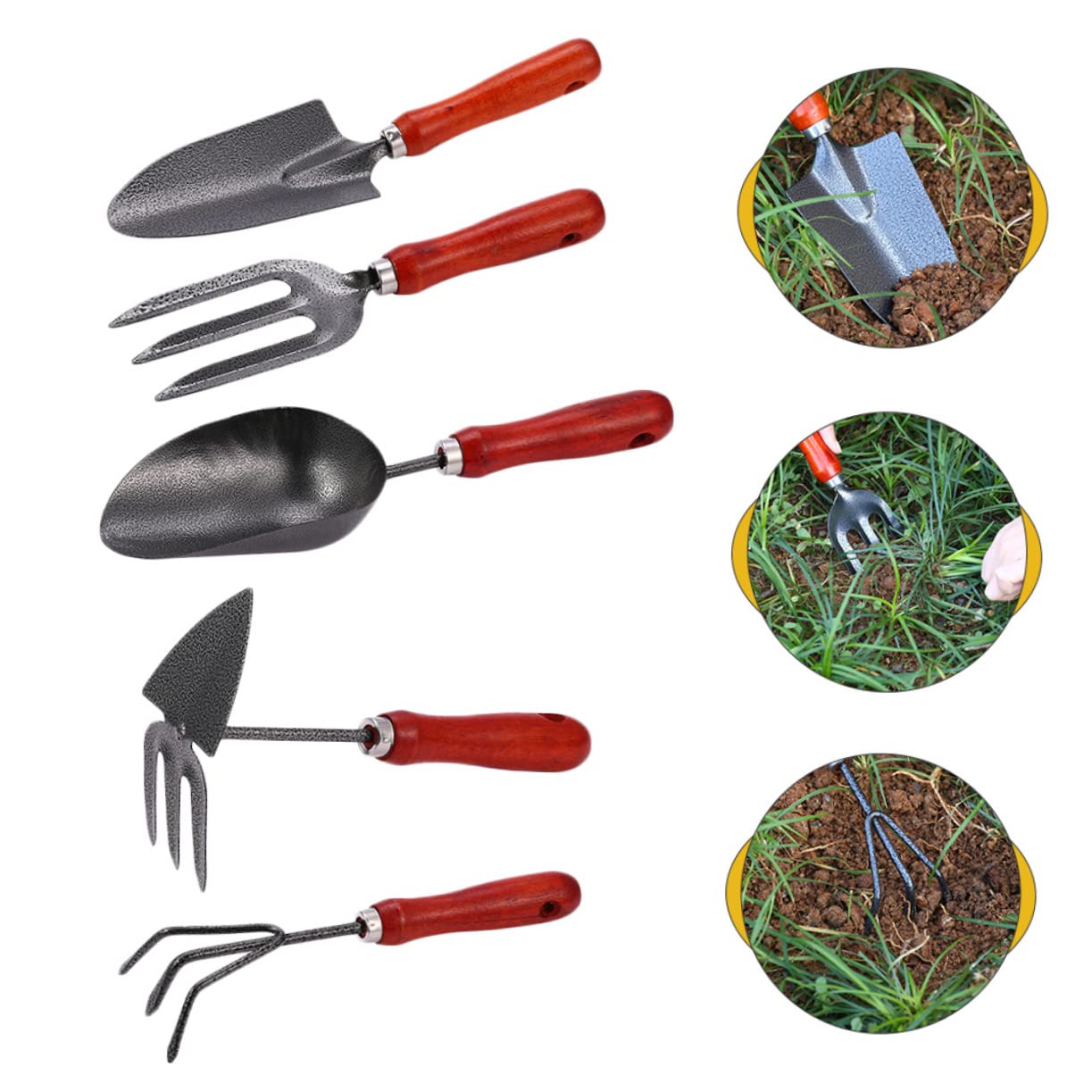 BESPORTBLE 2ensembles Set Outils De Jardinage Multifonction avec Râteau Et Pelle Ergonomiques pour Entretien Plantes Et Légumes Extérieur