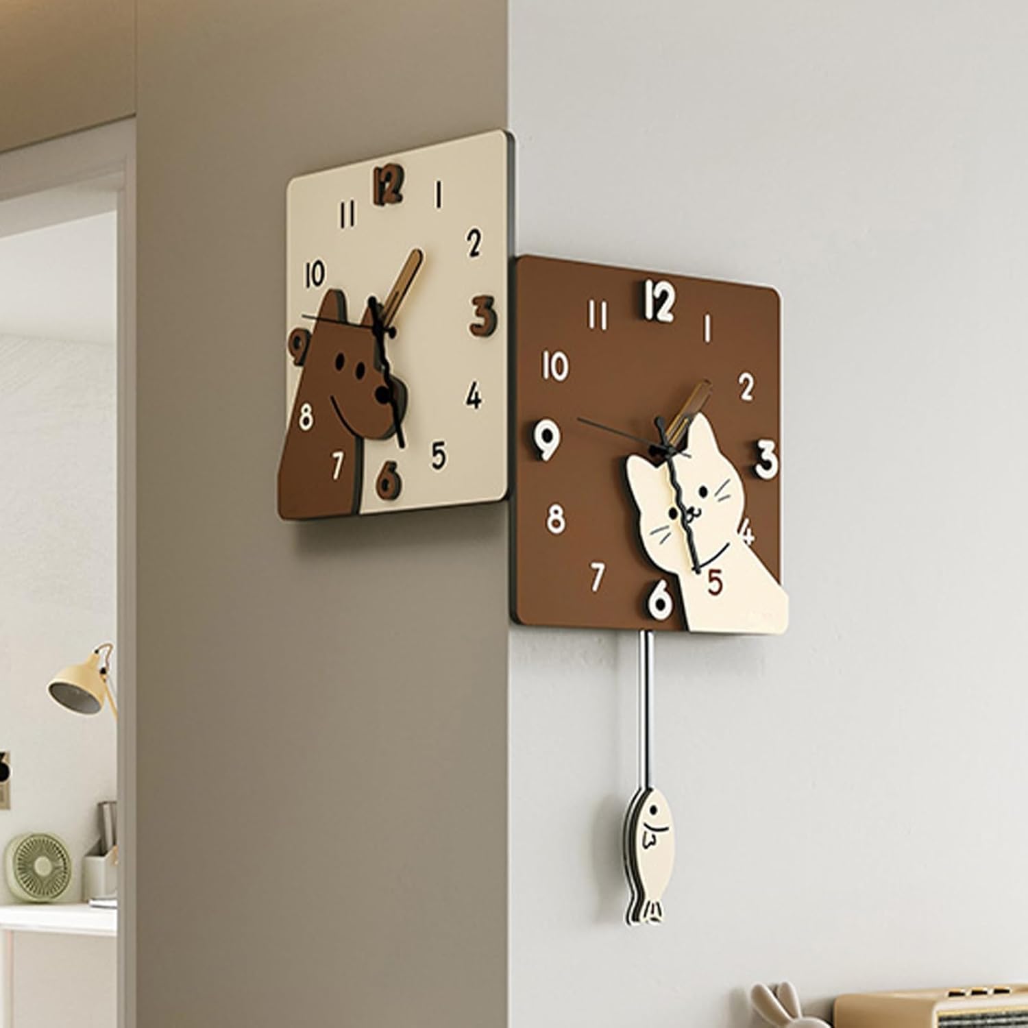 Horloge murale 3D avec pendule et chiffres en relief pour salon