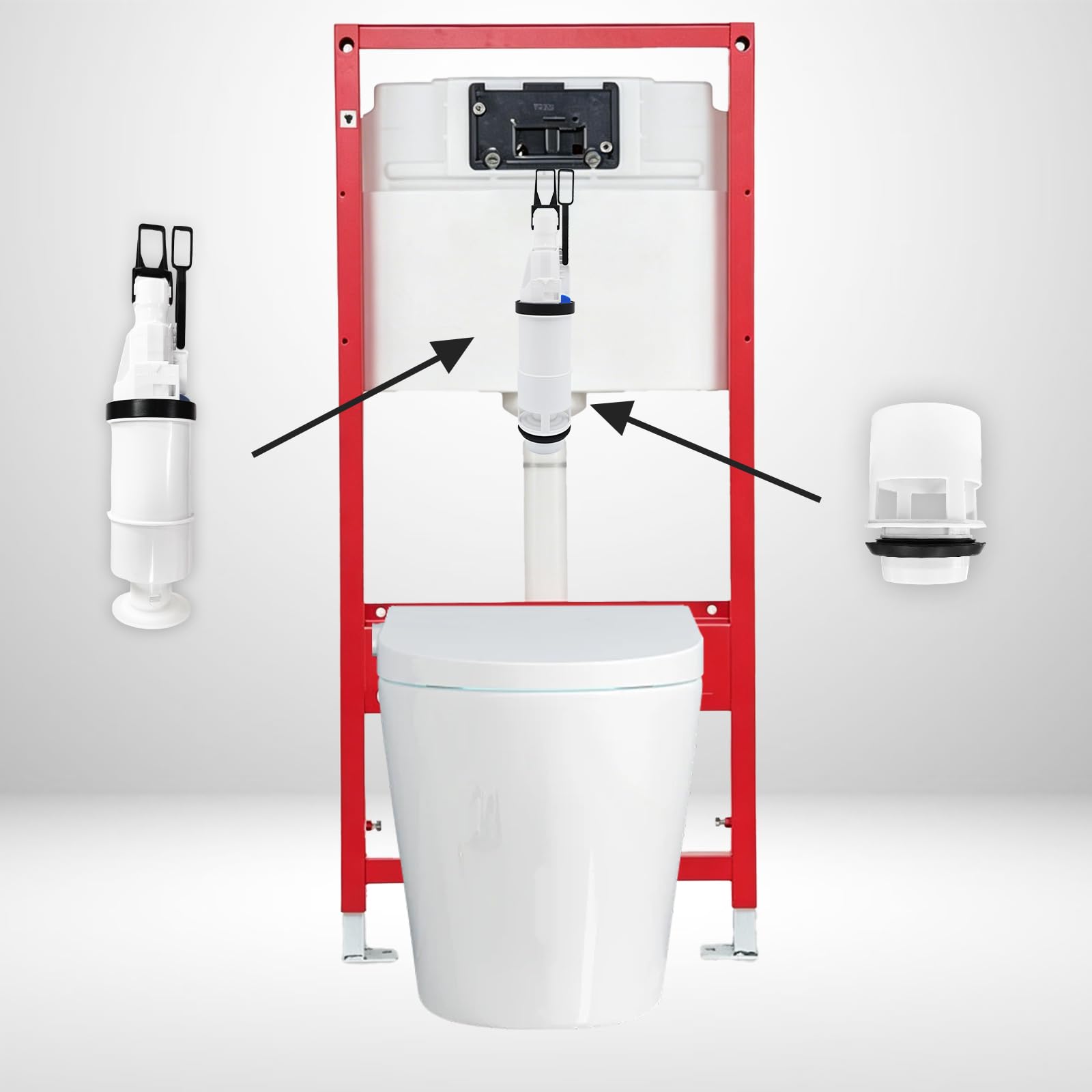 Mécanisme de Chasse d'Eau WC Compatible avec TECE, Siège de Vanne, Unité d'Étranglement, Levier de Commande. Référence de Remplacement 9820223, 1 Pièce