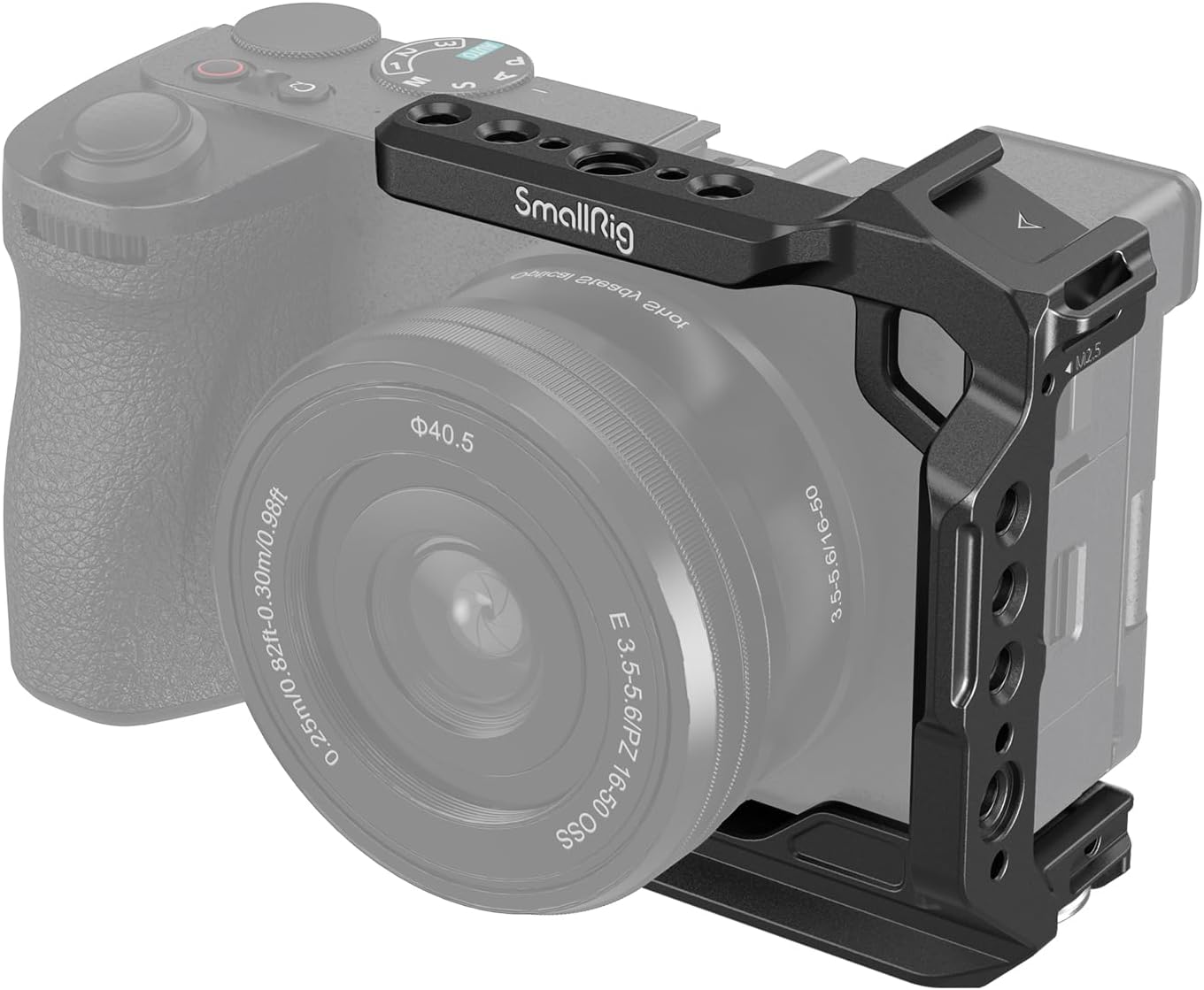 SMALLRIG Half Cage for Sony Alpha 6700/6600 / 6500/6400, Built-in Quick Release Plate for Arca-Type, Camera Video Cage with Shoe Mount, 1/4''-20 & 3/8''-16 Threaded Holes - 4337