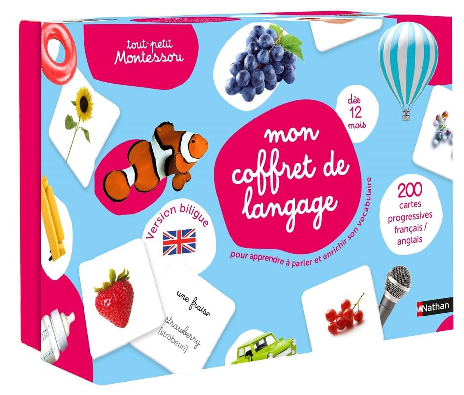 Coffret de langage français anglais pour animer l'éveil bilingue des enfants à la maison