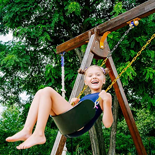 Image of Sunnyglade 8 PCS Swings Seats Heavy Duty with 66 inch Chain, Playground Swing Set Accessories Replacement with Snap Hooks, Support 250lb (8, Green)