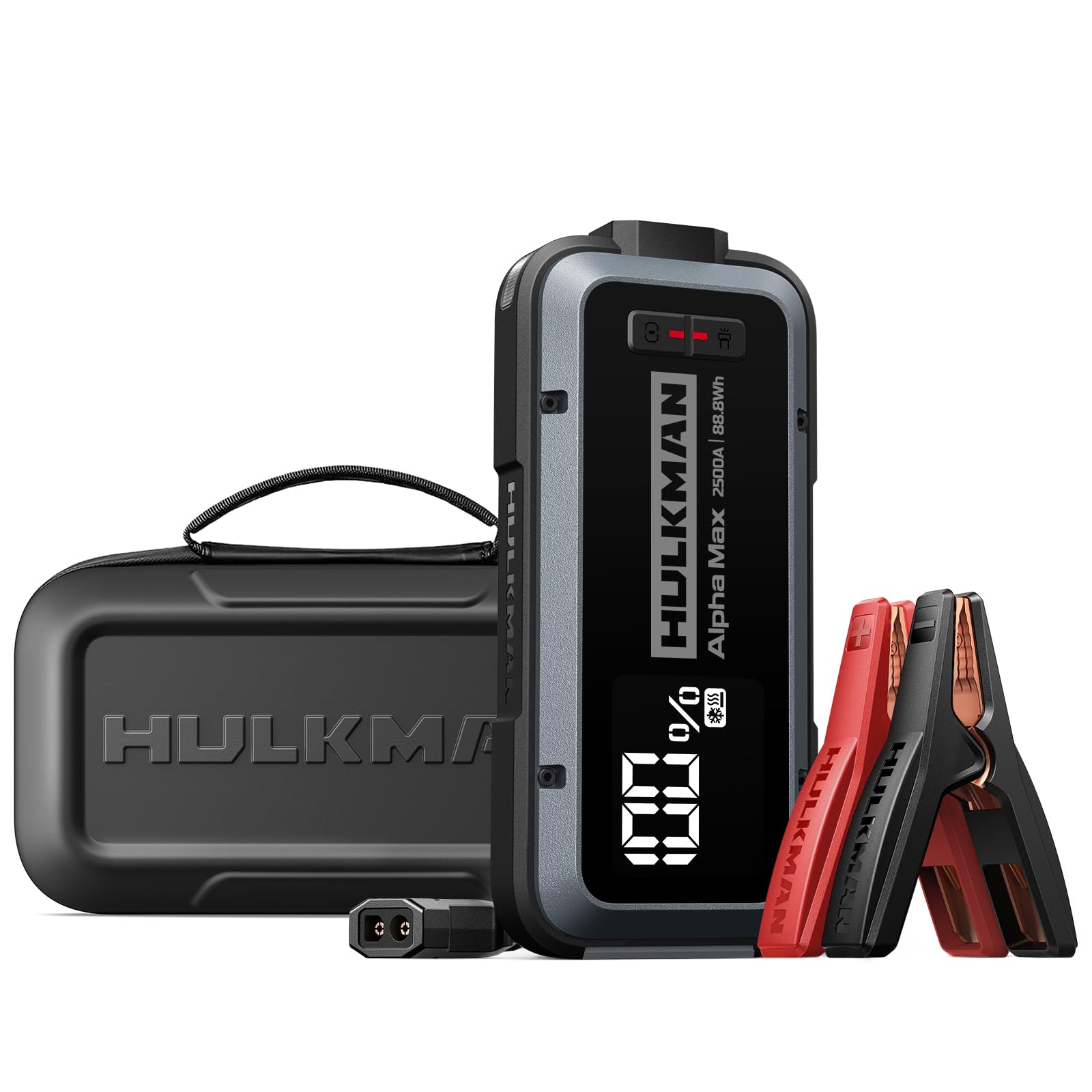 Hulkman Alph Max Space Gray 2500A 88 8Wh with -40 Preheat Tech Smart Portable Jump Starter with Alpha