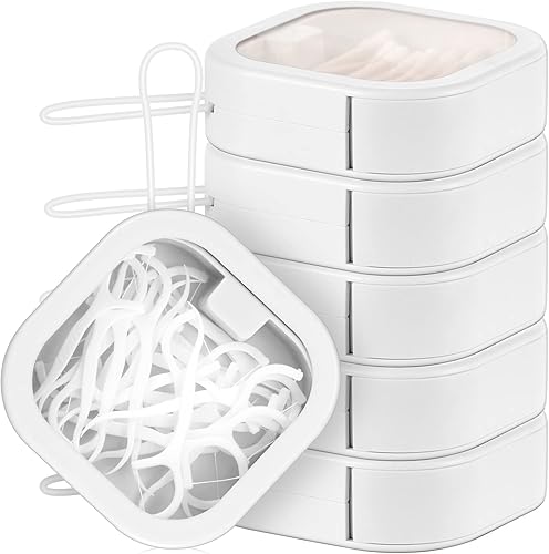 Kathfly Organizador de bandas para el cabello, dispensador Qtip de baño, organizador de almacenamiento de hisopos de algodón, soporte portátil para