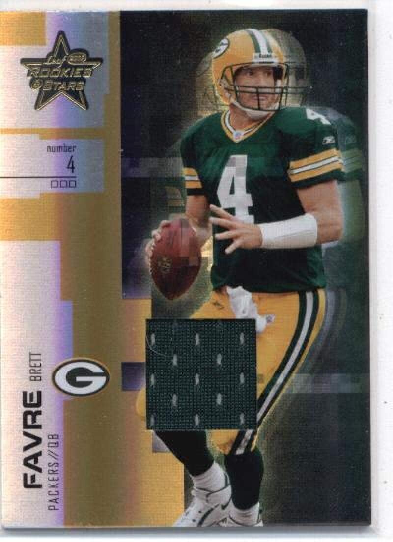 2007 Leaf Rookies and Stars Materials Gold #20 Brett Favre Green Bay Packers NFL Football Card (Memorabilia/Game Used) /50 NM-MT