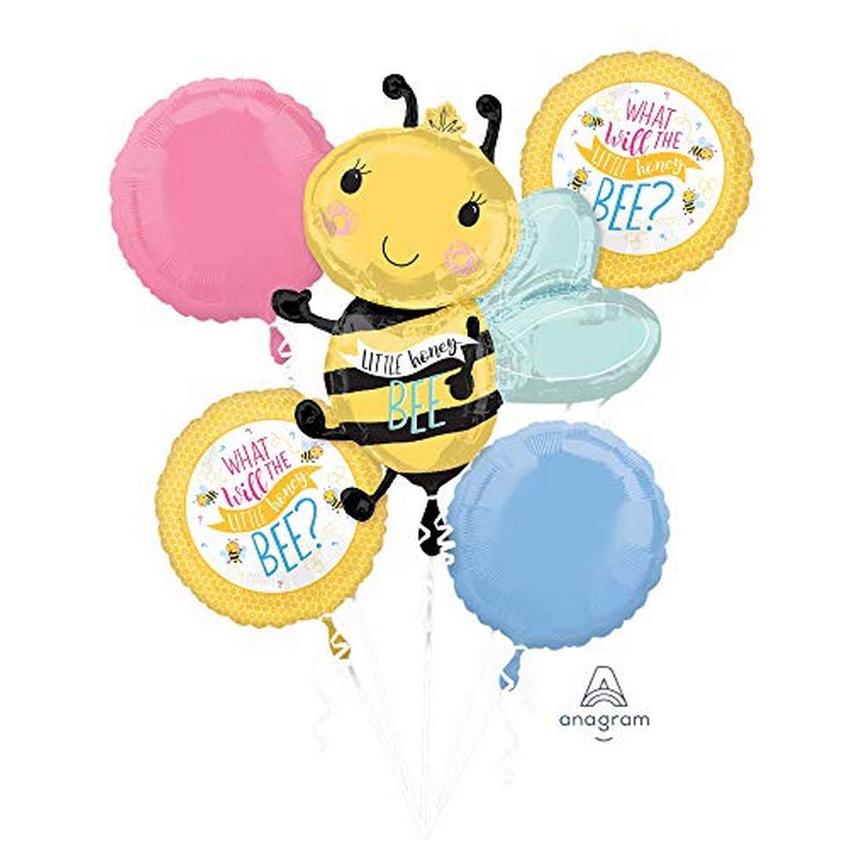 AnagramAmscan What Will it Bee Foil Balloon Bouquet, Multi-Colour, 75 Pcs