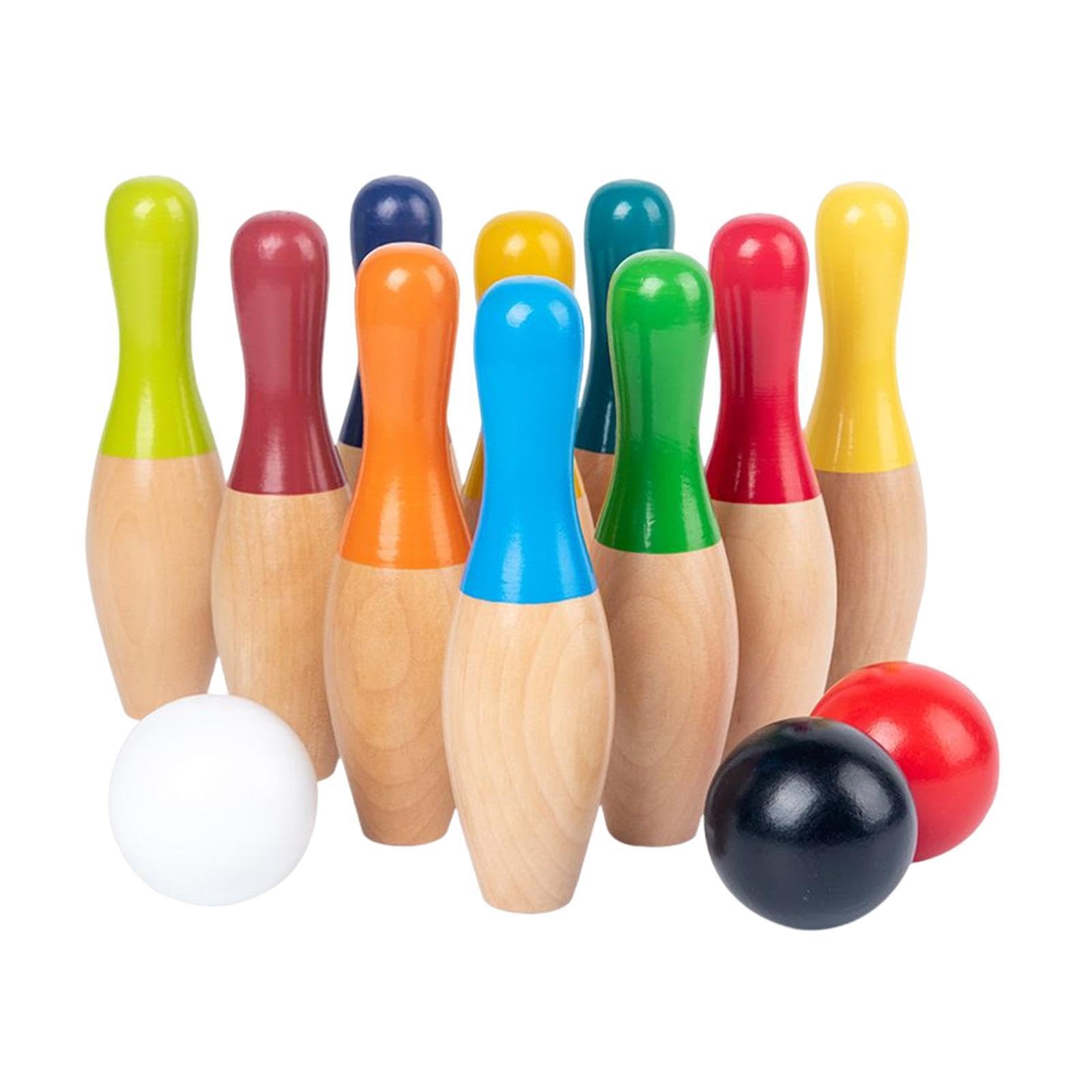 Interaktion Freizeit Familienspiel Requisite bringt Freunde mit Kleinkind Bowlingball Spiel Indoor Outdoor Spaß Kinder Bowling Set Holznadeln Ball