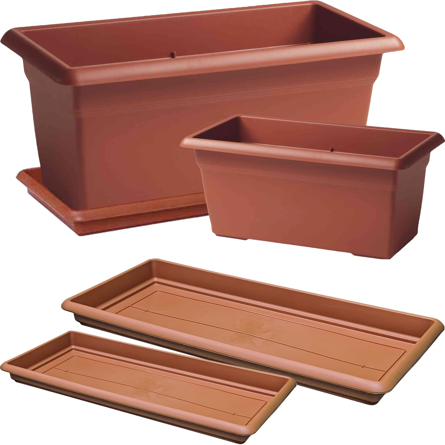 Fioriera + Sotto Fioriera Mediterraneo STEFANPLAST (Terracotta, CM.100)