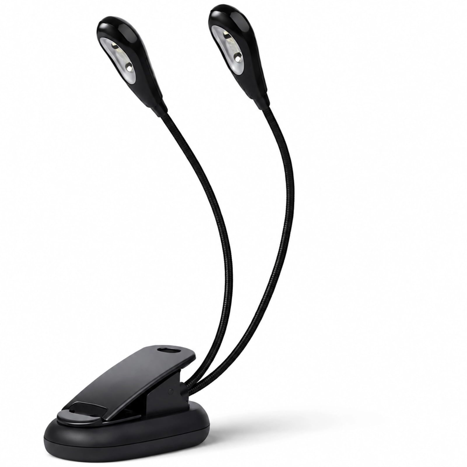 Music Stand LED Light, Adjustable Double Arm Clip-On, Reading Lamp, 6 Beads with USB Cable, for Music, Reading, Bedside & Desktop Use