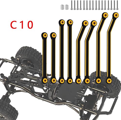 Miniatura 5 de Juego de varillas de chasis de latón pesado para 1/24 RC Crawler SCX24 AXI00001 C10 AXI00002 Jeep JLU AXI00006 Ford Bronco piezas de actualización