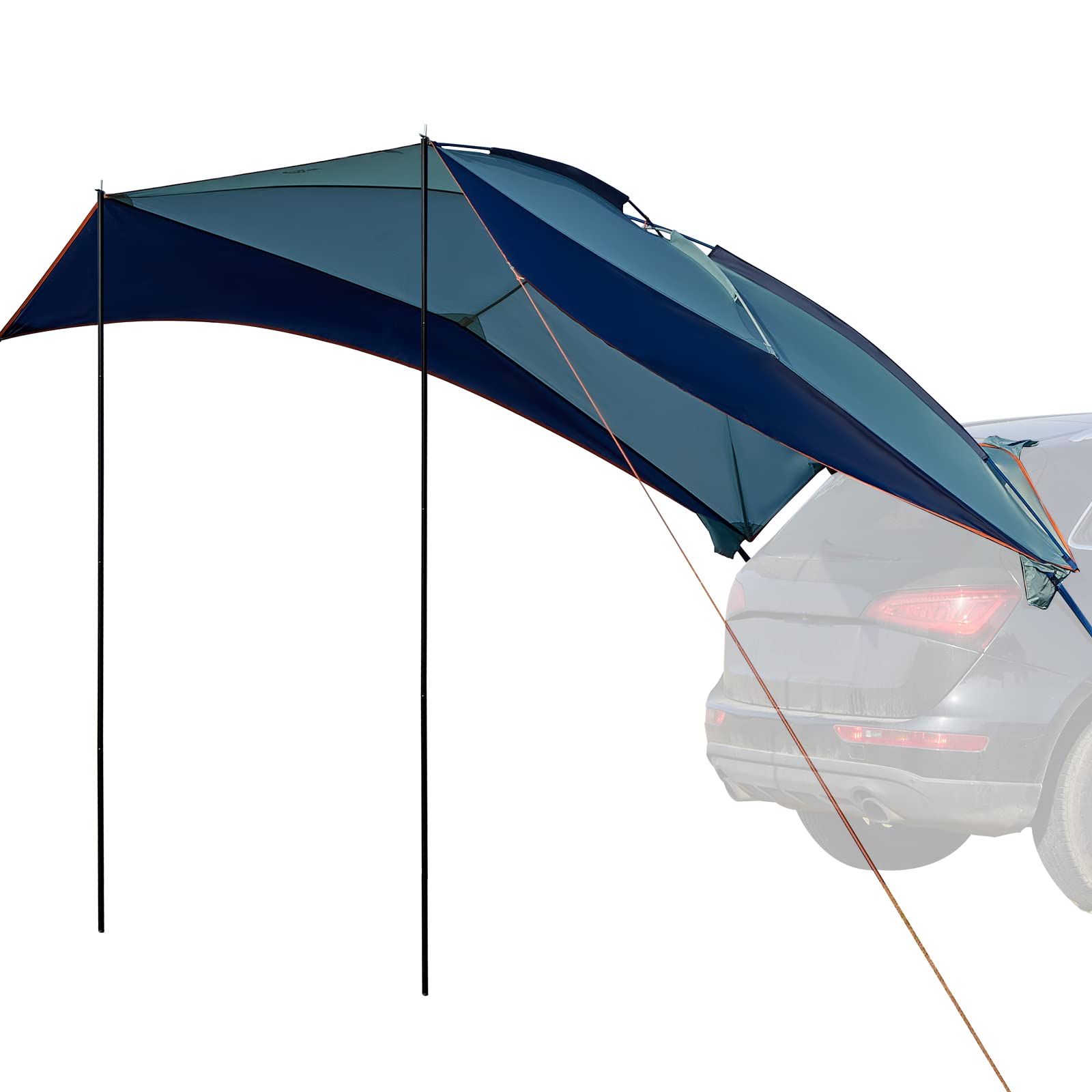 PORTAL SUV Tailgate Tent with Awning Shade, Waterproof Car Camping Sun Shelter, Portable Canopy for Camper and Trailer, Sun Shade for Camping, Park, Beach, Outdoor, Attach to Trunk, RV, Van