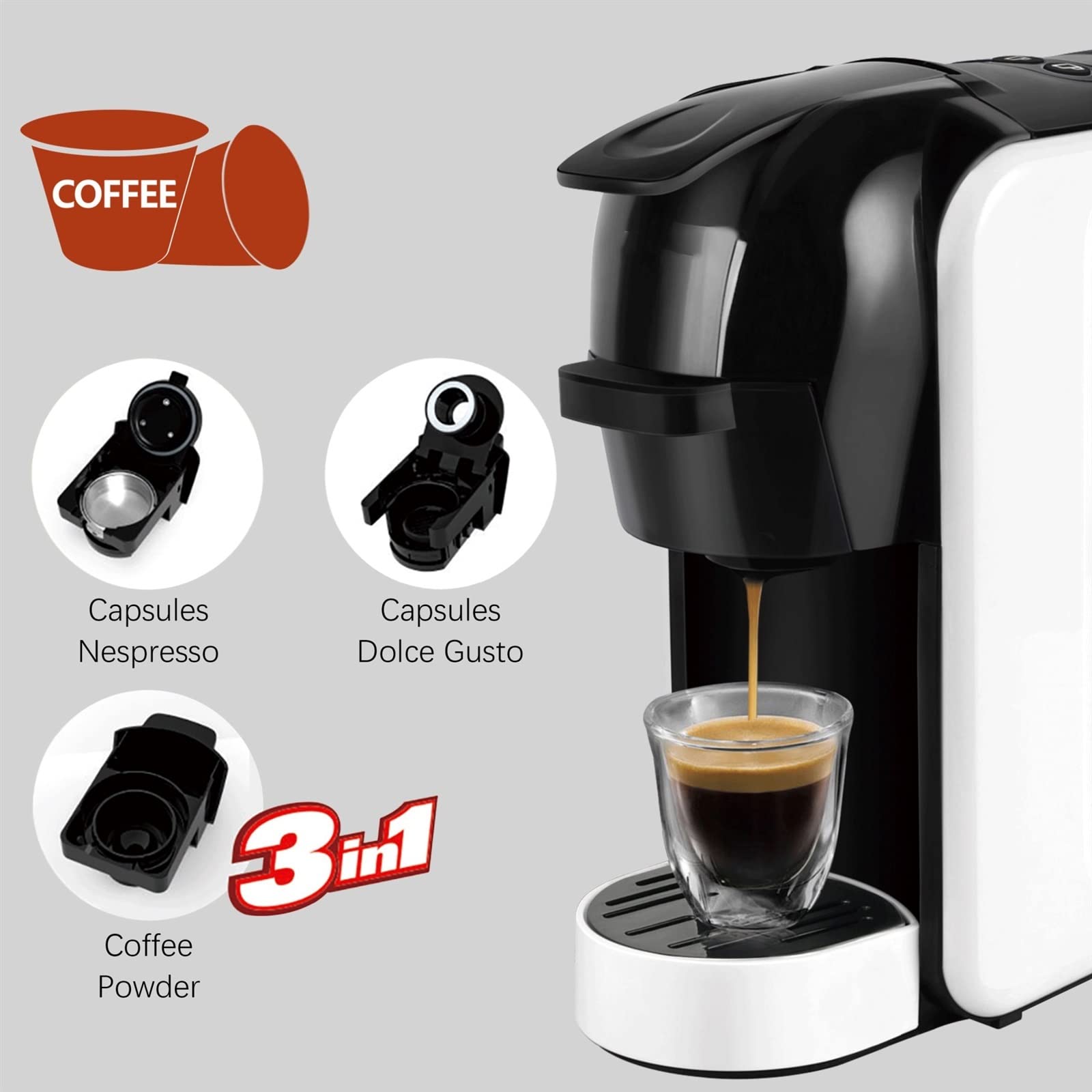 DieffematicKF Cafetera Cafetera Cápsula Cafetera Múltiple Cápsula