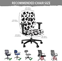 Vista 6 de Fundas para sillas de escritorio, con estampado de vaca, fundas de asiento para silla de oficina, 2 piezas, fundas para silla de computadora, fundas