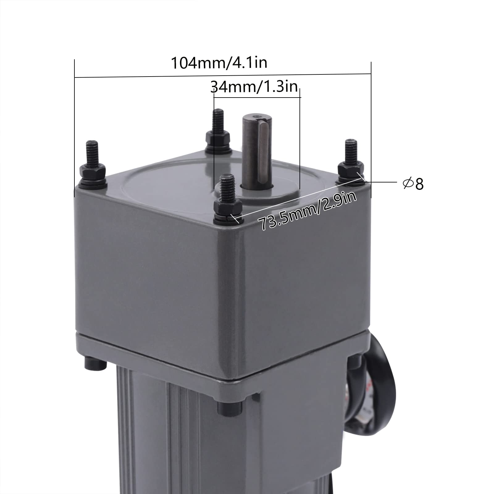 Motor de engranaje, motor AC 220 V 90 W con velocidad regulable sin niveles, motor convertidor de frecuencia con regulador de engranaje y soporte, par alto (20 K)