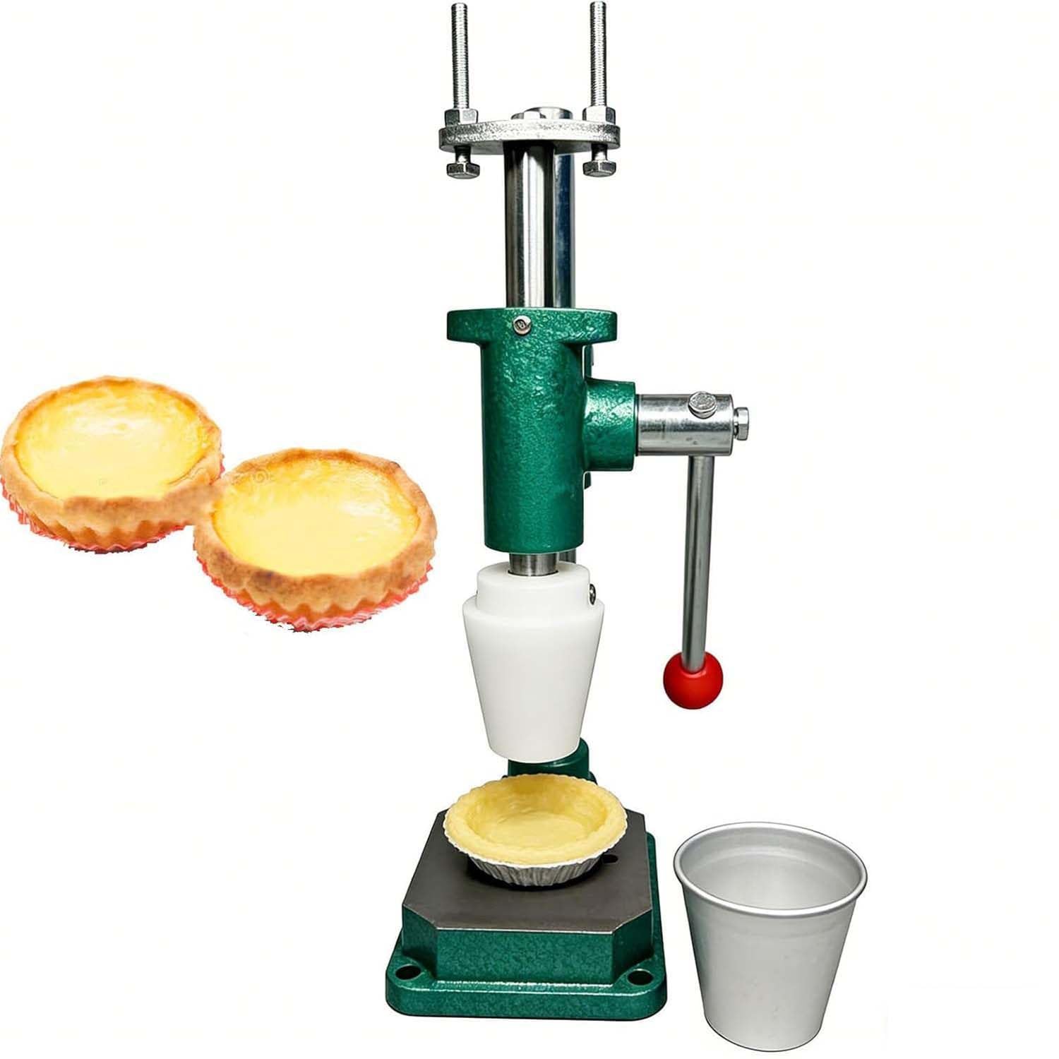 Pressa manuale per crostate all'uovo, per cuocere crostate di crema pasticcera, torte e gusci di waffle