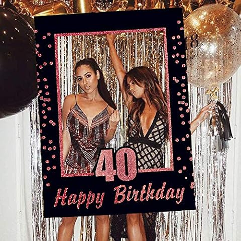 LaVenty Rose Gold 40th Birthday Party Photo Booth Props 40th Birthday Photo Frame Birthday Photo Frame Cover