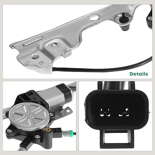 Miniatura 8 de YHTAUTO Regulador de Ventana Eléctrico Delantero del Lado del Conductor con Conjunto de Motor de 2 Pines Compatible con Chevy Silverado 1500 2500