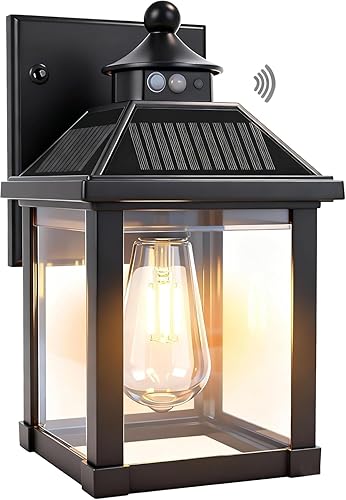 Miniatura 10 de Luces solares de pared para exteriores, de gran tamaño, luces solares para porche, con sensor de movimiento con 3 modos de iluminación, del