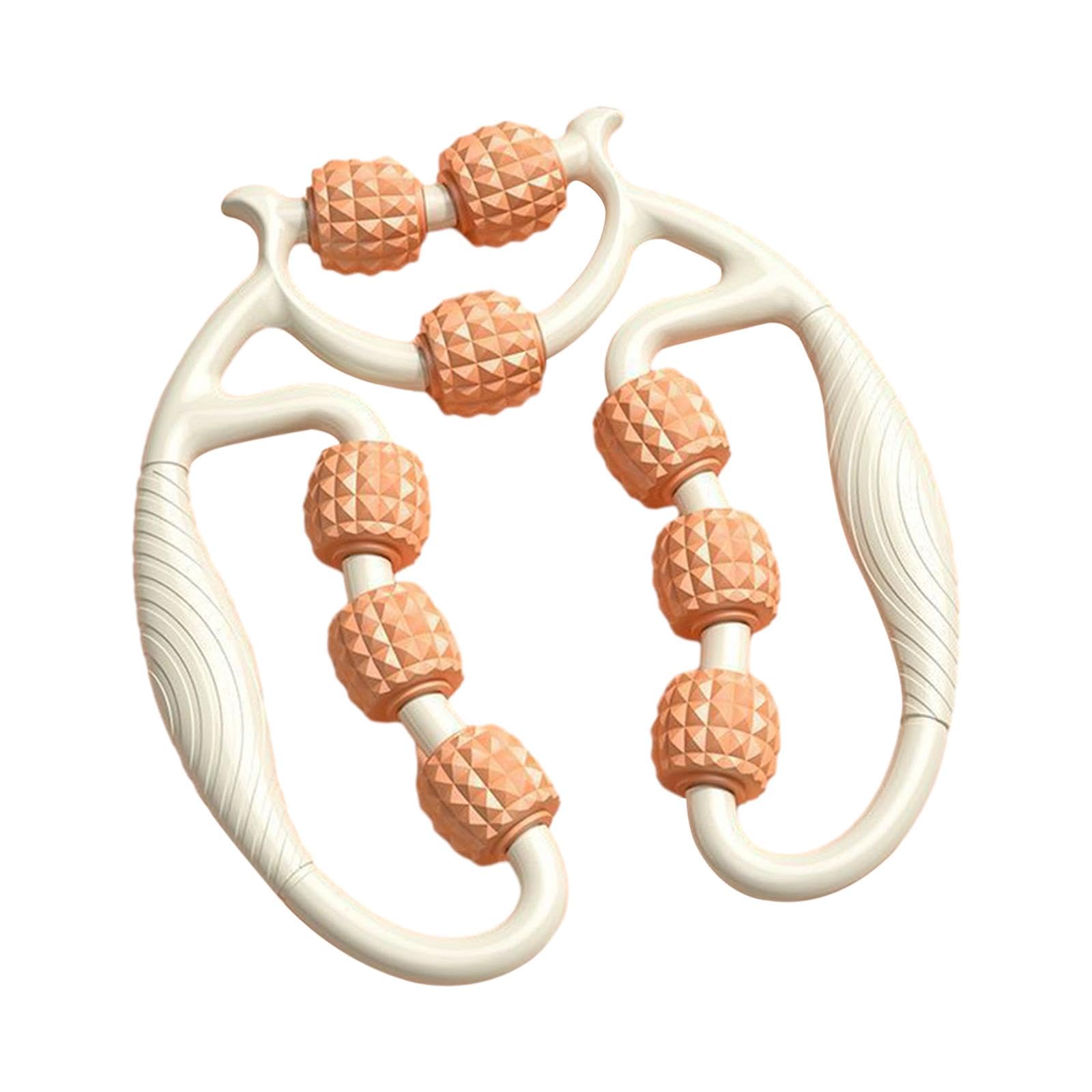 9 Wheels Muscle Roller Arm Leg Massager Leg Massager Multifunctional Circular Leg Clamp Clamp Leg Roller for Yoga Studio, Orange