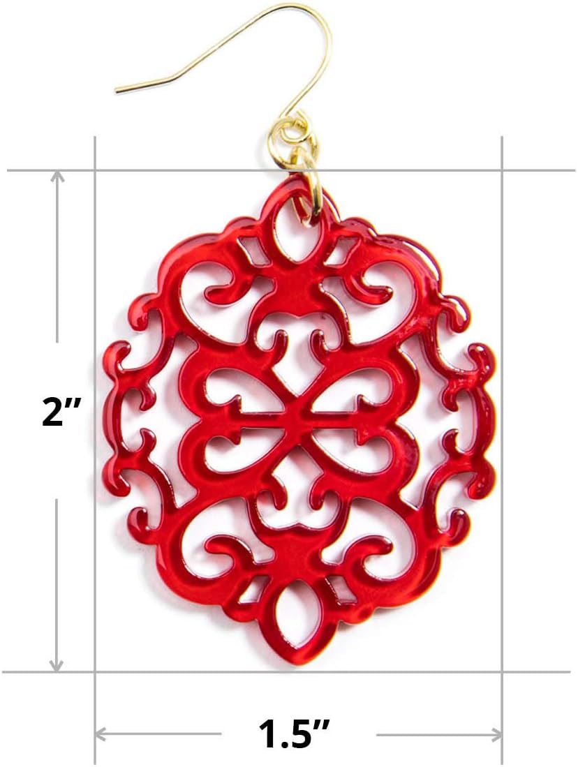 ZENZII Acrylic Resin Earrings for Women Girls Statement Geometric Modern Pattern Acetate Drop and Dangle Earrings Fashion Jewelry - Image 4