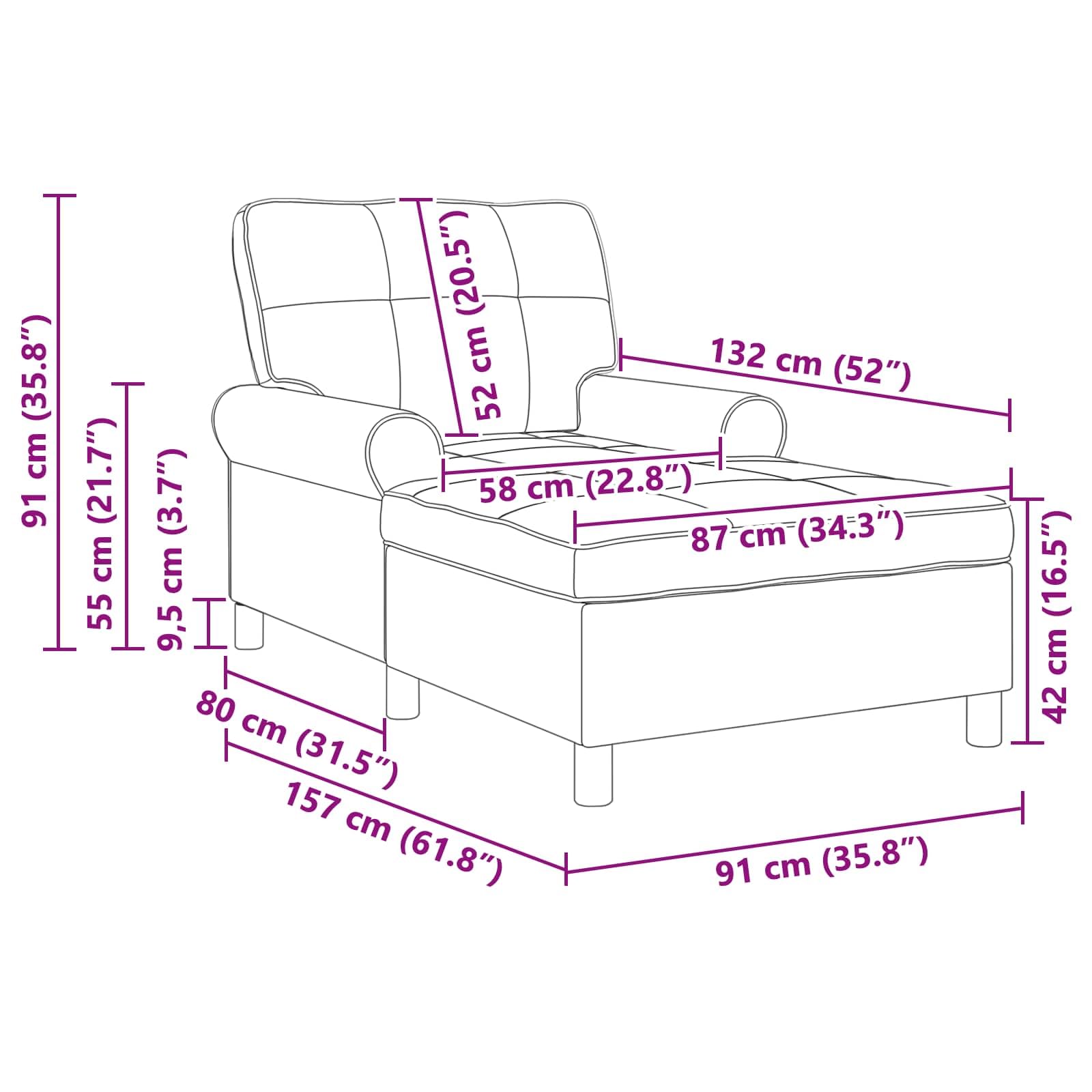 vidaXL Sillón reclinable Amarillo 91 x 157 x 91 cm Terciopelo