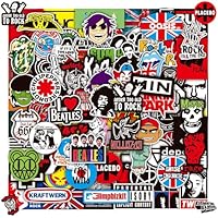 100 Pegatinas de Rock Punk y Roll, Música y Metal Clásico, Moda