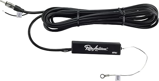 Retro Manufacturing HPA1 Black Amplified Hide-Away AM/FM Antenna