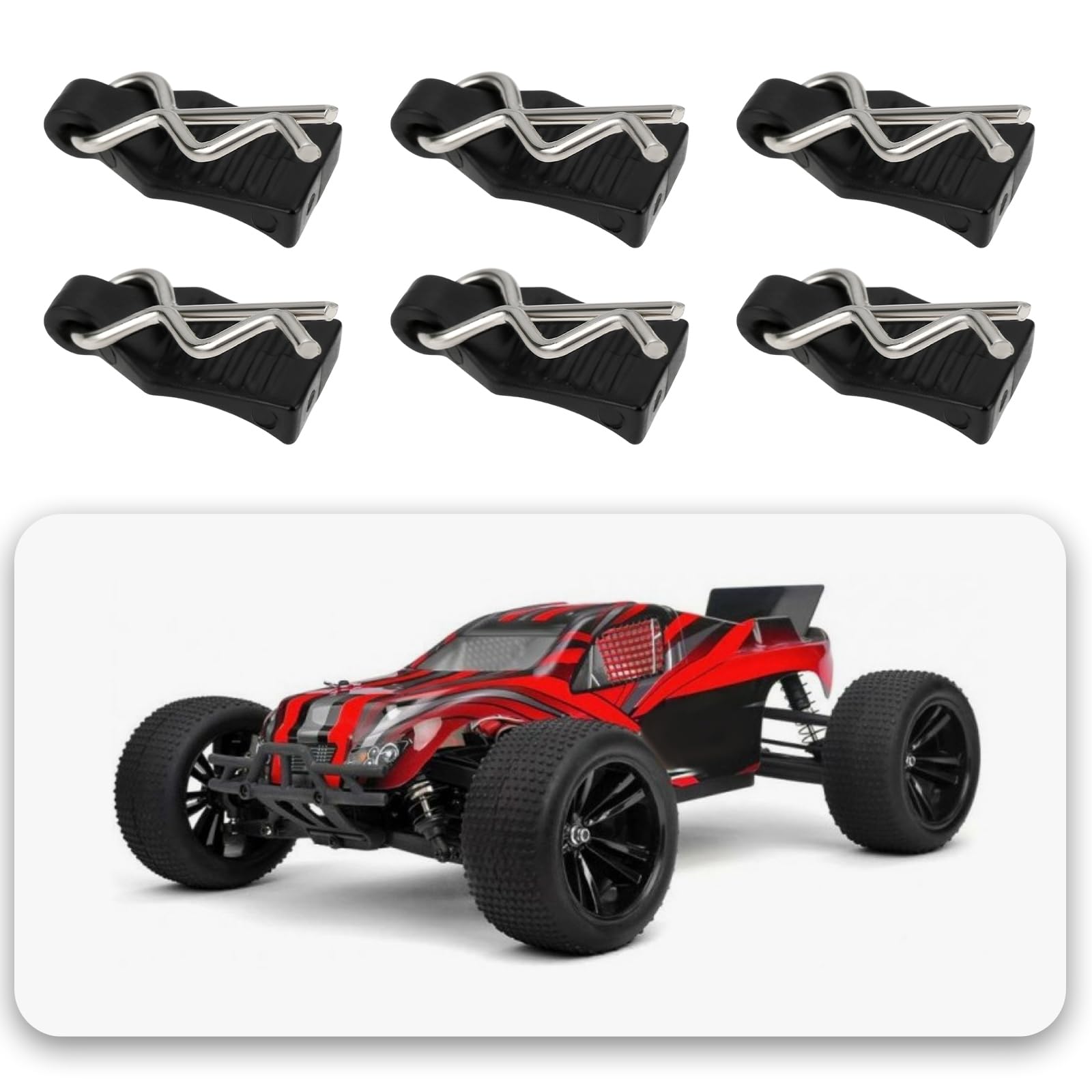 EMSea 30PCS RC Body Clips Compatible with Redcat Racing Compatible with HPI Compatible with Himoto 1:14 1:16 1:18 Scale 1mmx20mm RC Model Bent R Pins - Image 2