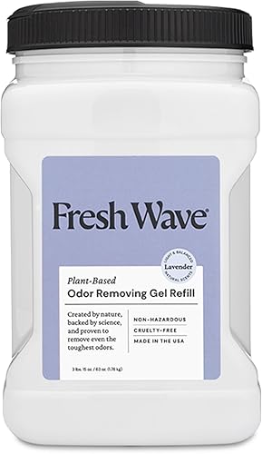 Fresh Wave Recambio de gel eliminador de olores de lavanda, 63 onzas. Absorbedores de olores más seguros para el hogar, eliminador de olores natural