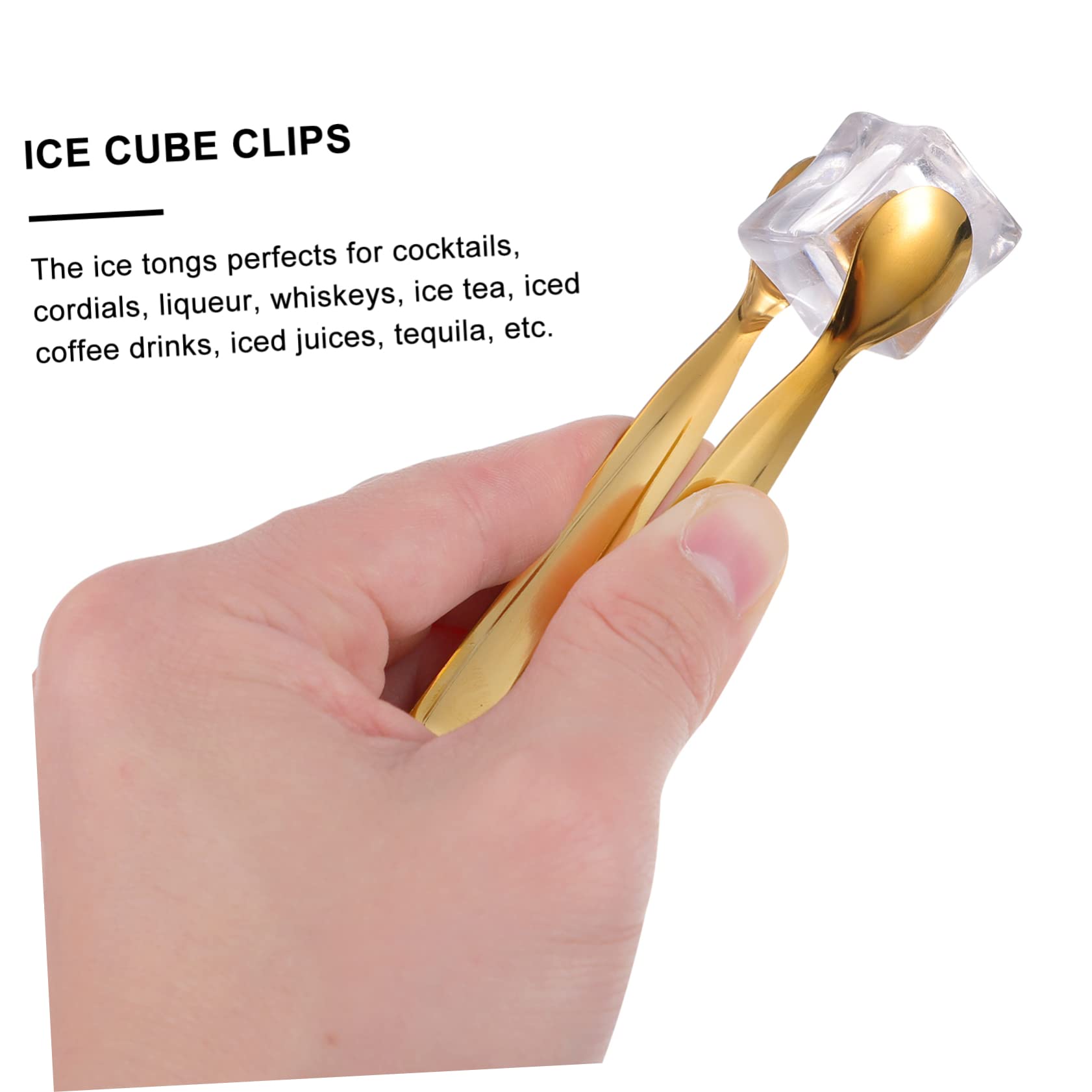 STOBAZA 8-piece Stainless Steel Ice Tongs Sugar Cube Tongs Ice Sugar Cubes Holder Food Holder Comfortable to Hold Rust-proof